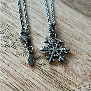 Pandora ALE 925 Silver Snowflake Pendant Necklace